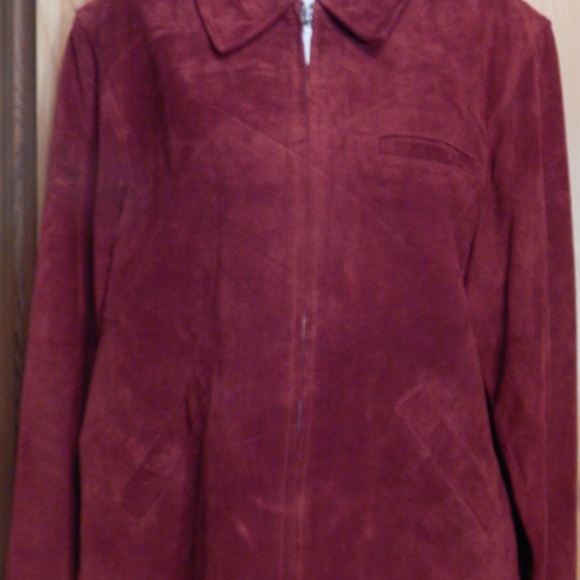 ATELIER B. THOMAS BURGUNDY RED SUEDE JACKET NWOT - Picture 4 of 5